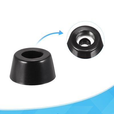 Harfington 14mm W x 8mm H Rubber Bumper Feet, Stainless Steel Screws and Washer 48pcs