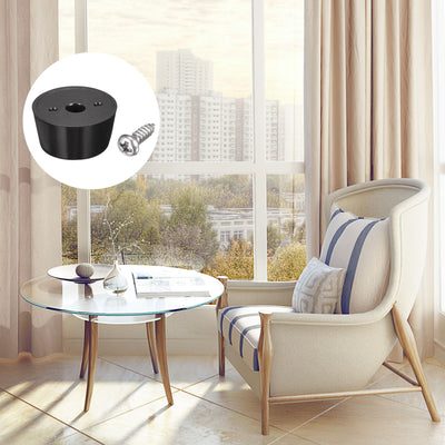 Harfington 14mm W x 8mm H Rubber Bumper Feet, Stainless Steel Screws and Washer 48pcs