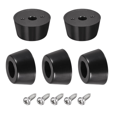 Harfington 14mm W x 8mm H Rubber Bumper Feet, Stainless Steel Screws and Washer 48pcs