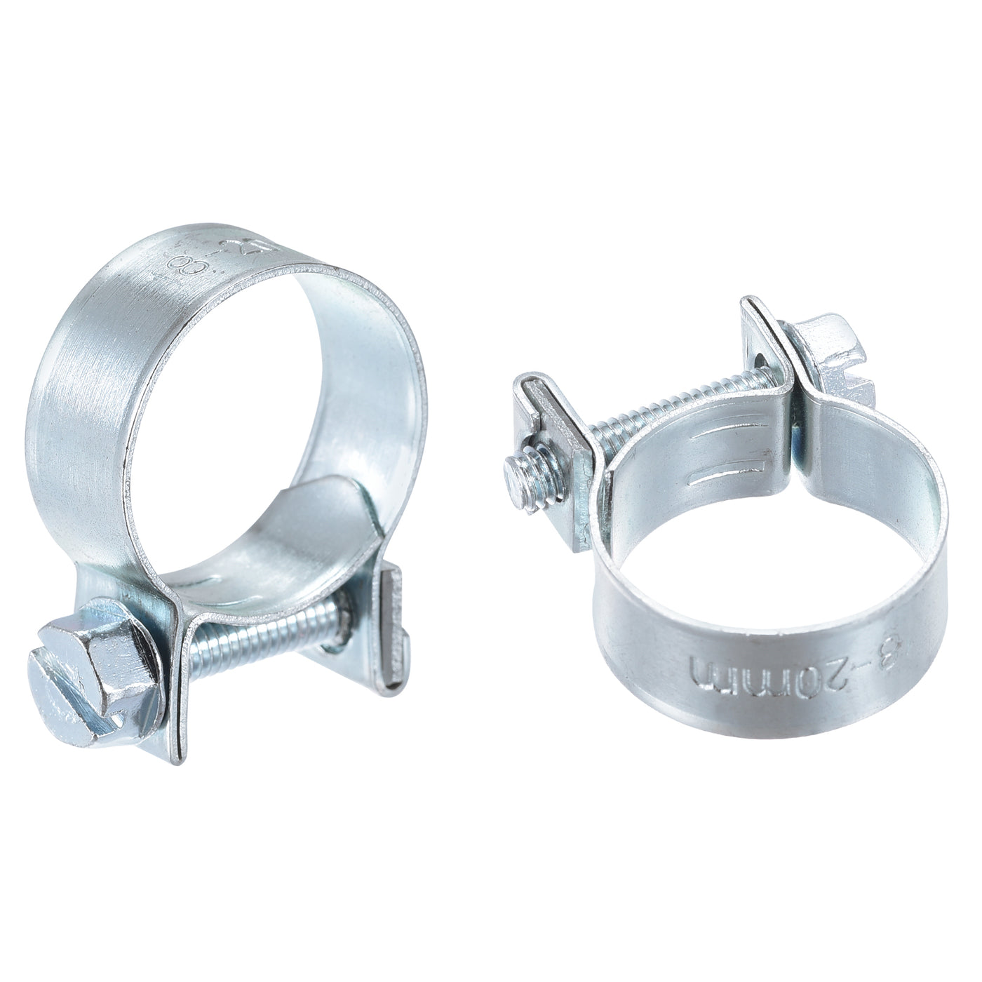 Harfington 18-20mm Mini Fuel Injection Hose Clamp Zinc Plated Steel Fuel Line Clamp 20pcs