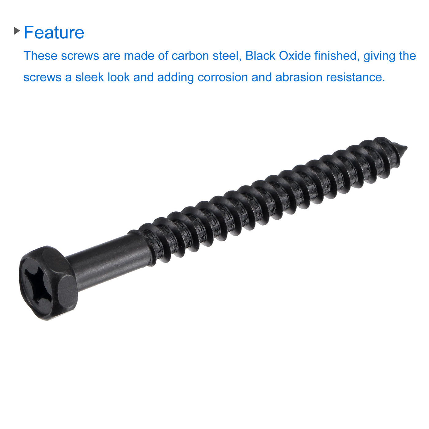 Harfington Carbon Steel Hex Lag Phillips Head Screws