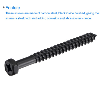 Harfington Carbon Steel Hex Lag Phillips Head Screws