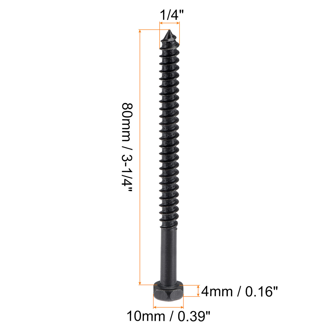 Harfington Carbon Steel Hex Lag Phillips Head Screws