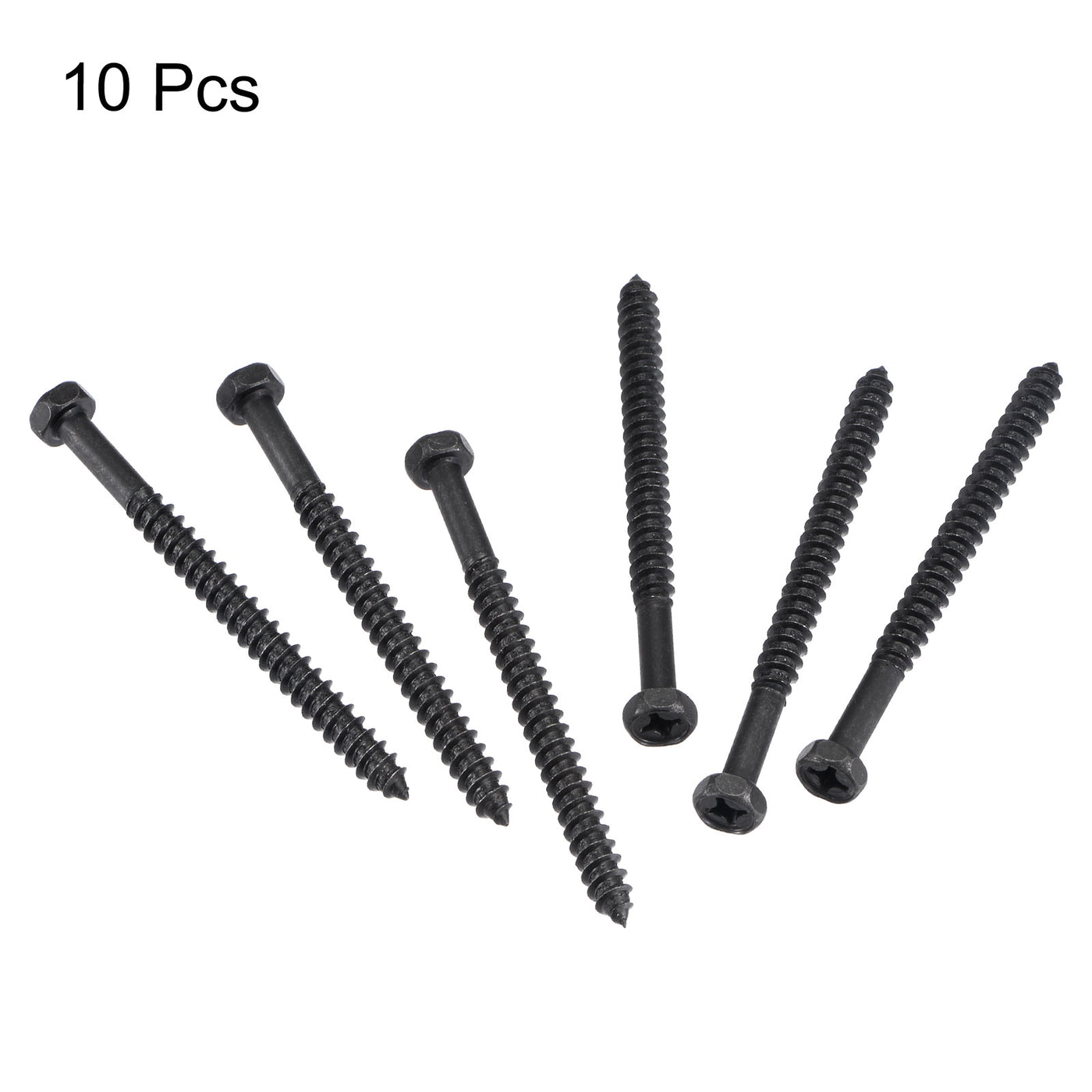 Harfington Carbon Steel Hex Lag Phillips Head Screws
