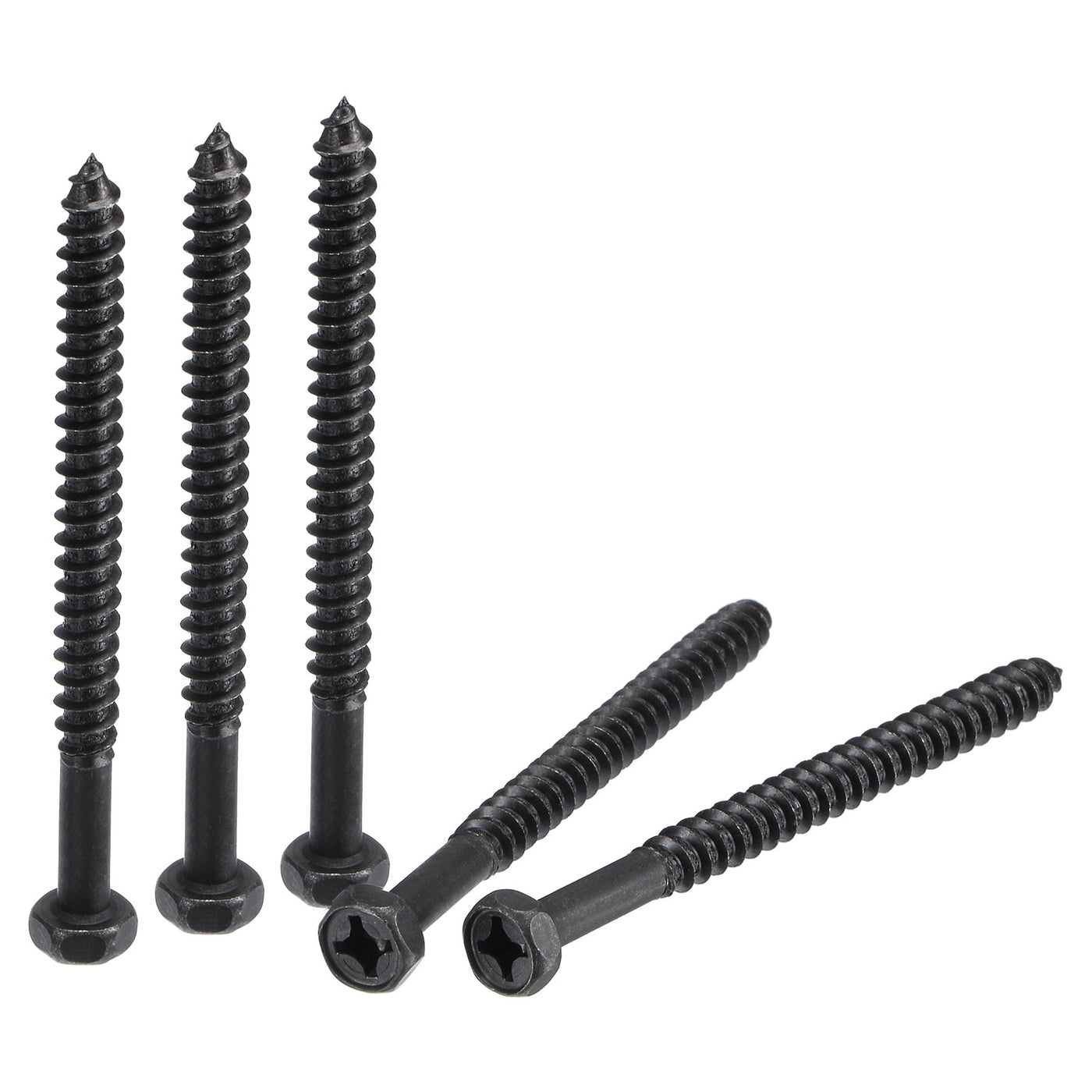 Harfington Carbon Steel Hex Lag Phillips Head Screws