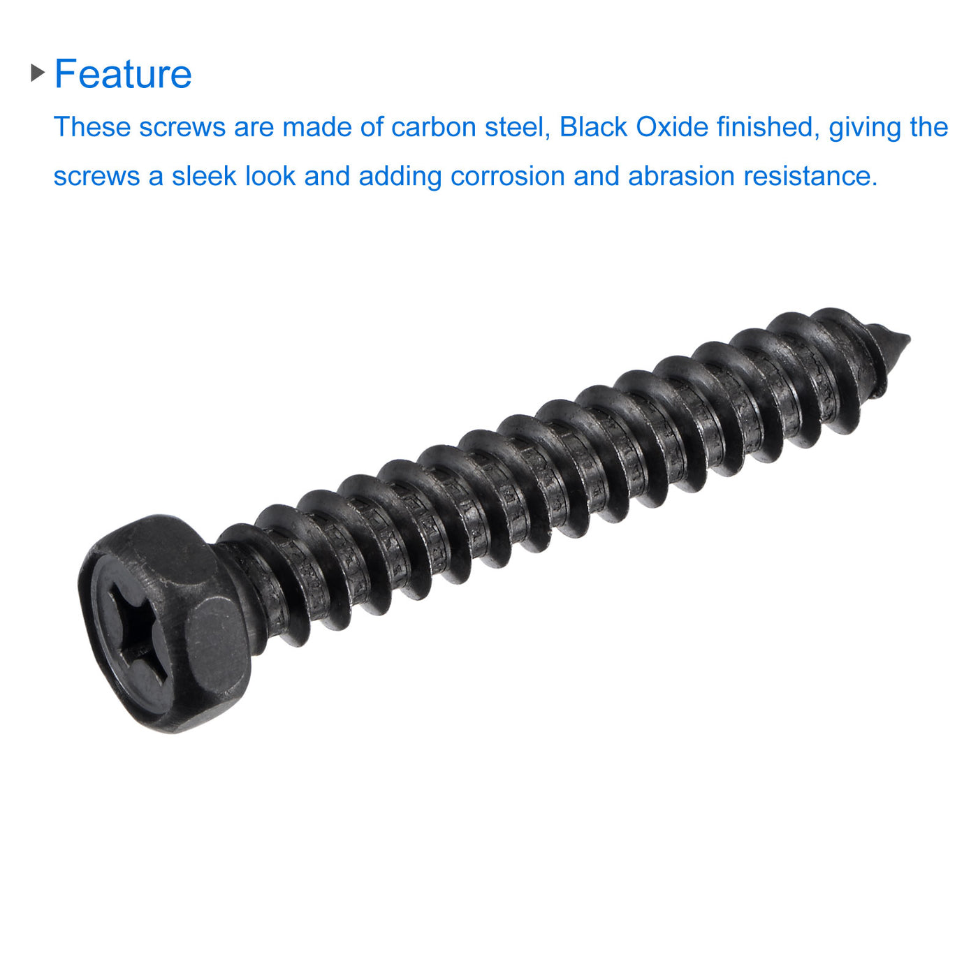 Harfington Hex Lag Screws 5/16" x 2" Carbon Steel Half Thread Self-Tapping 5pcs