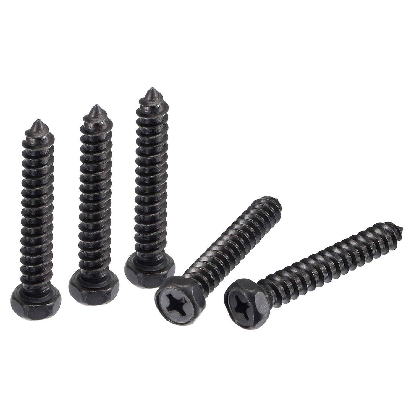 Harfington Hex Lag Screws 5/16" x 2" Carbon Steel Half Thread Self-Tapping 5pcs