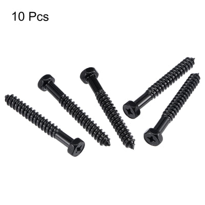 Harfington Carbon Steel Hex Lag Phillips Head Screws