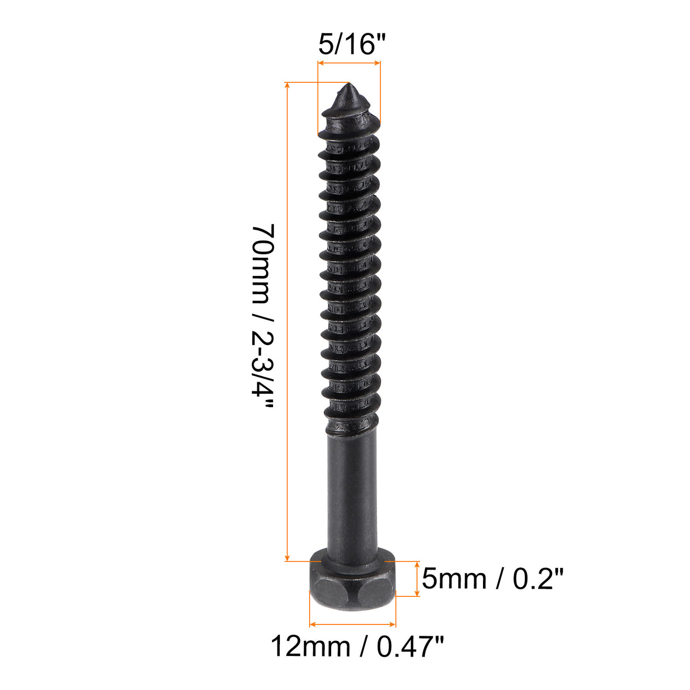Harfington Hex Lag Half Thread Self-Tapping Screws