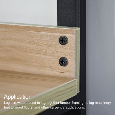 Harfington Carbon Steel Hex Lag Phillips Head Screws