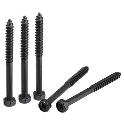 Harfington Carbon Steel Hex Lag Phillips Head Screws