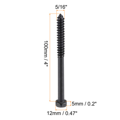 Harfington Carbon Steel Hex Lag Phillips Head Screws