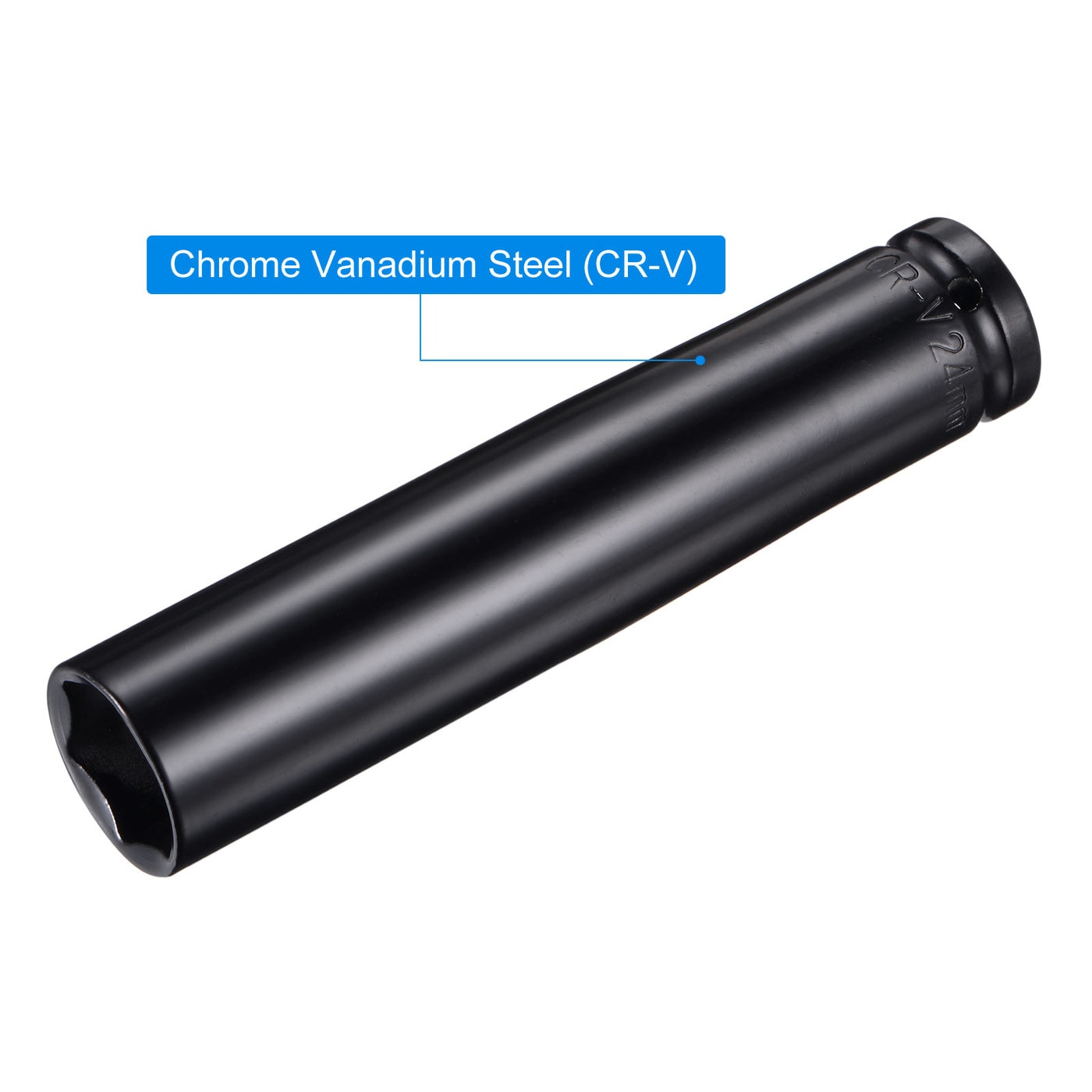 Harfington Square Drive x Deep Impact Socket, CR-V Steel, 6-Point Metric Sizes