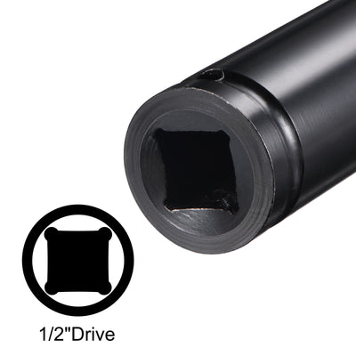 Harfington 1/2" Drive x 21mm Deep Impact Socket, CR-V Steel 8" Length, 6-Point Metric Sizes