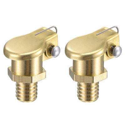 Harfington Spring Grease Oil Cup Cap M6x1 Male Thread Copper Machine Parts 2Pcs