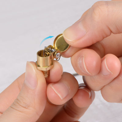 Harfington Spring Grease Oil Cup Cap M6x1 Male Thread Copper Machine Parts 4Pcs