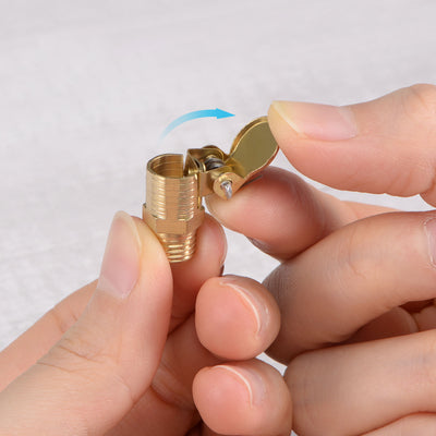 Harfington Spring Grease Oil Cup Cap M8x1 Male Thread Copper Machine Parts 4Pcs