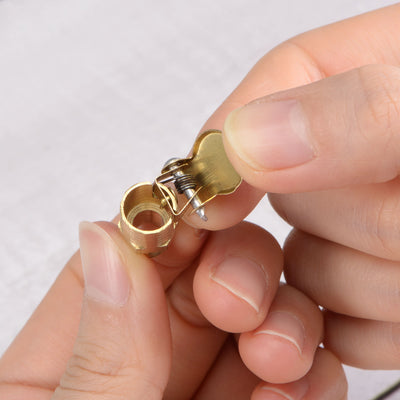 Harfington Spring Grease Oil Cup Cap M8x1 Male Thread Copper Machine Parts 4Pcs