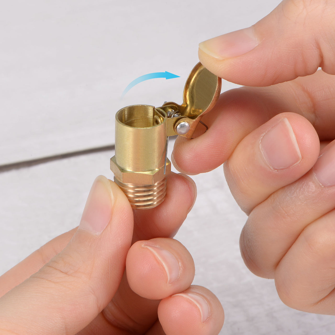 Harfington Spring Grease Oil Cup Cap M12x1.25 Male Thread Copper Machine Parts 2Pcs