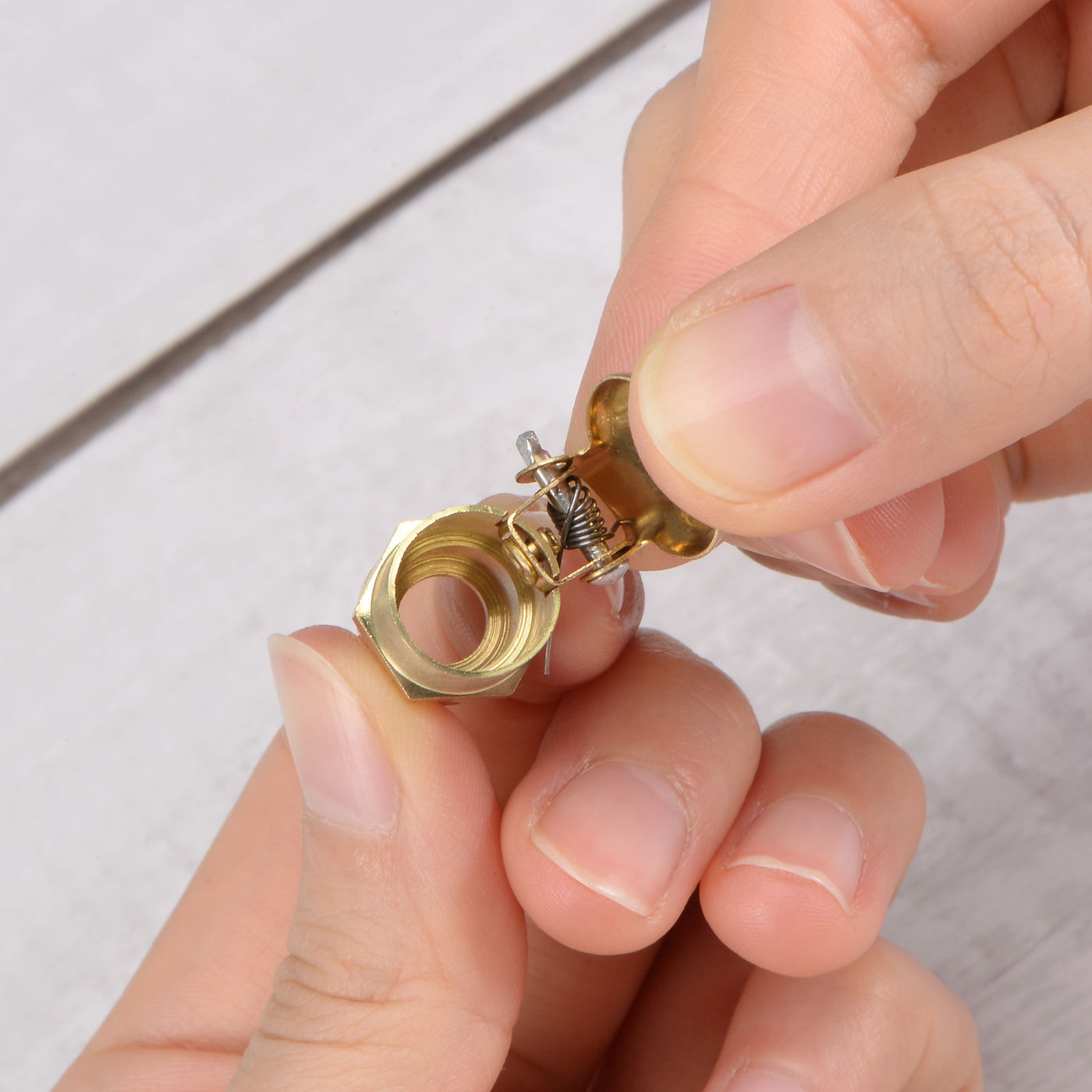 Harfington Spring Grease Oil Cup Cap M12x1.25 Male Thread Copper Machine Parts 2Pcs