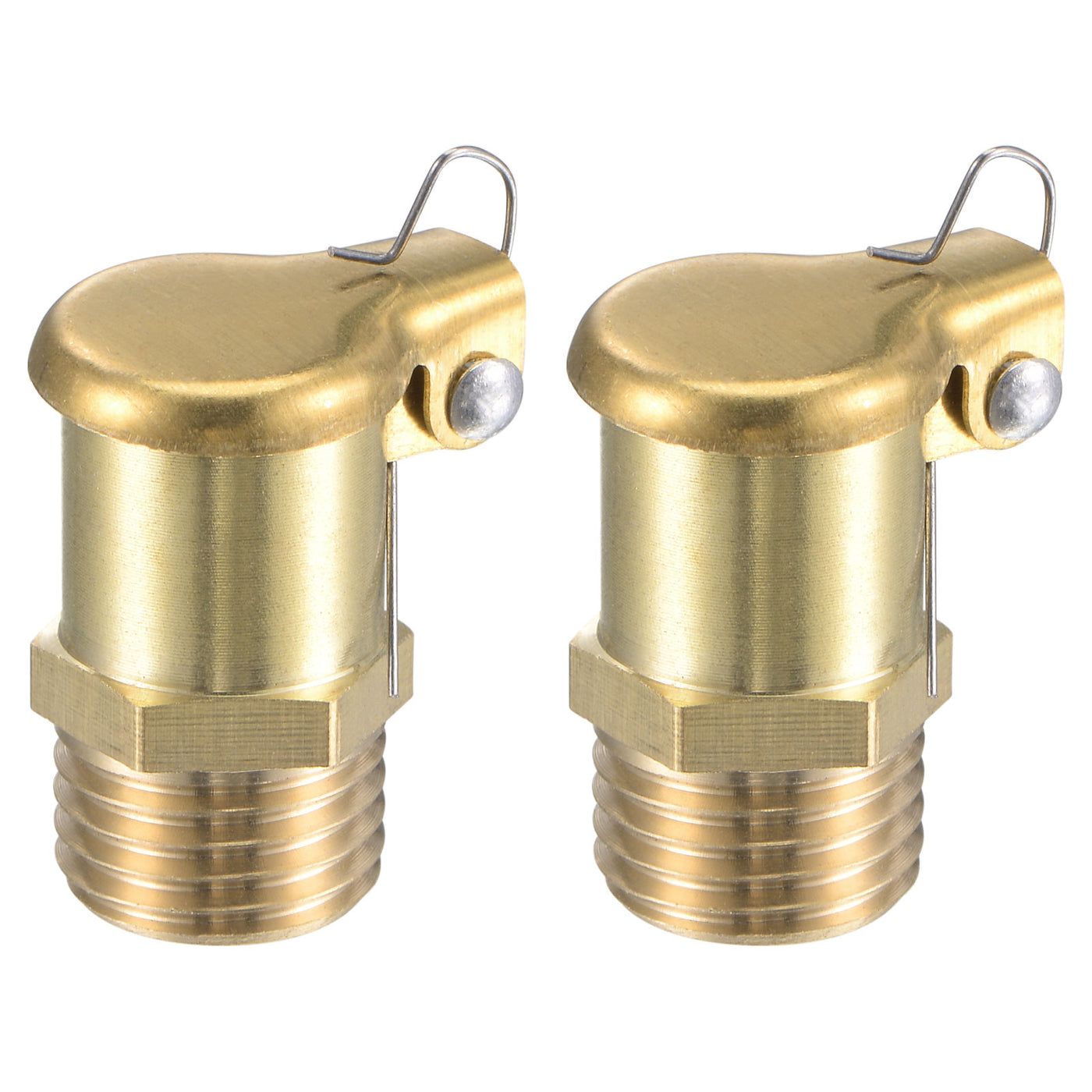 Harfington Spring Grease Oil Cup Cap M12x1.25 Male Thread Copper Machine Parts 2Pcs