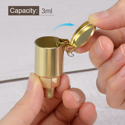 Harfington Spring Grease Oil Cup Cap M10x1 Male Thread 3ml Copper Plating Machine Parts 2Pcs