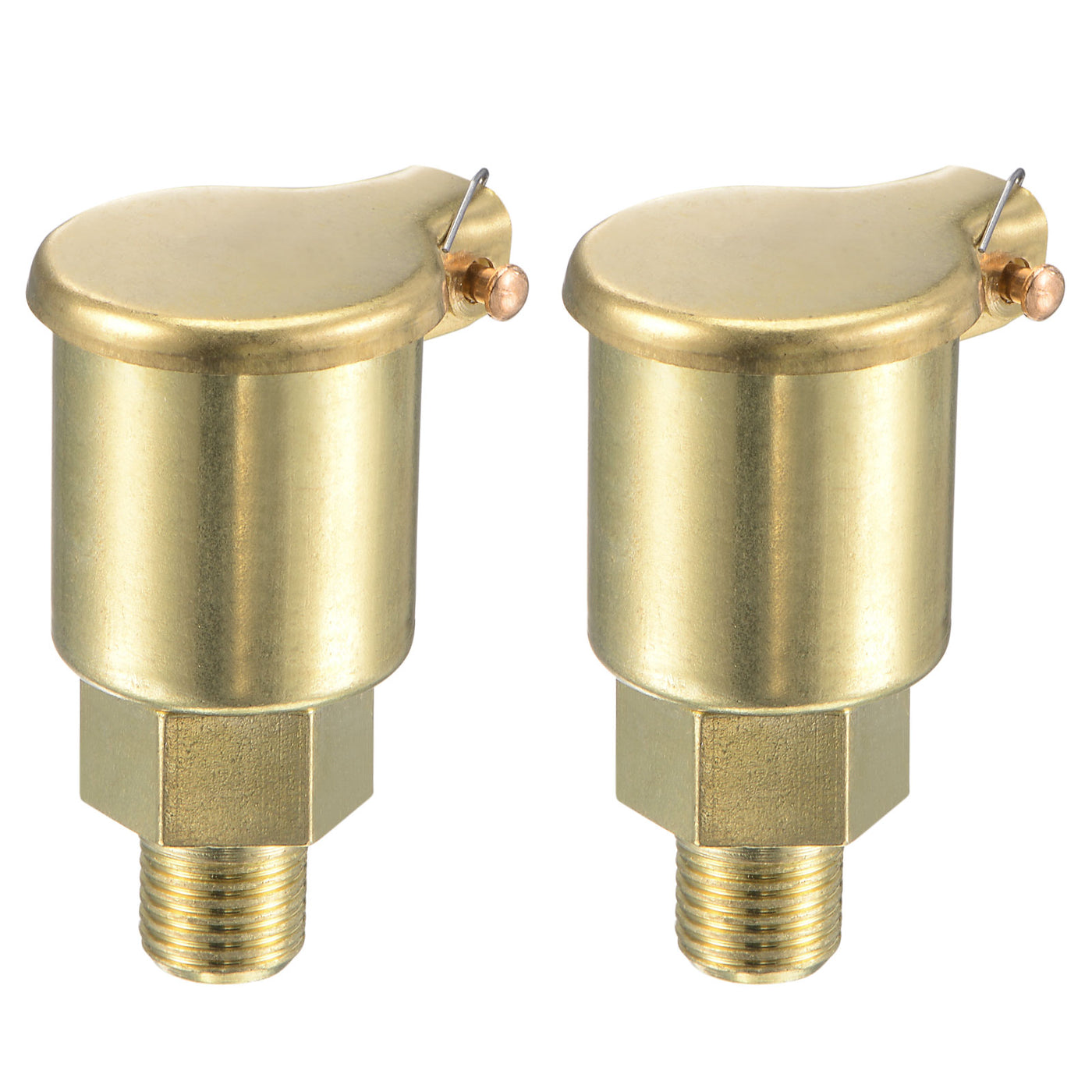 Harfington Spring Grease Oil Cup Cap M10x1 Male Thread 3ml Copper Plating Machine Parts 2Pcs