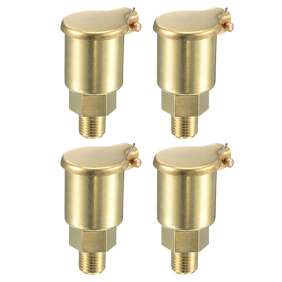 Harfington Spring Grease Oil Cup Cap M10x1 Male Thread 3ml Copper Plating Machine Parts 4Pcs