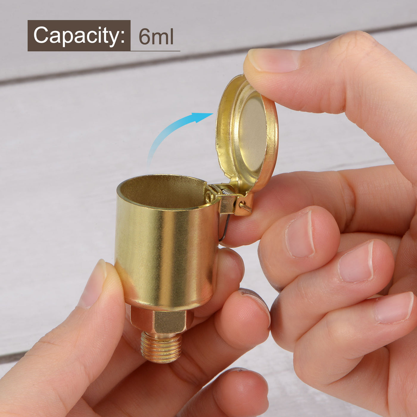 Harfington Spring Grease Oil Cup Cap M10x1 Male Thread 6ml Copper Plating Machine Parts 2Pcs