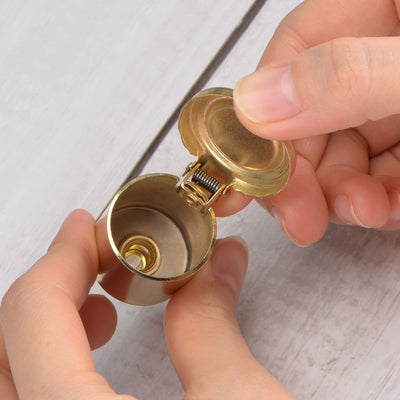 Harfington Spring Grease Oil Cup Cap M10x1 Male Thread 6ml Copper Plating Machine Parts 2Pcs