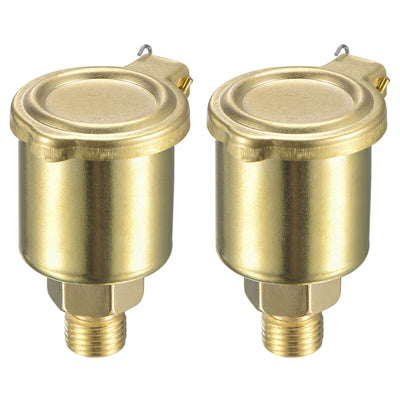 Harfington Spring Grease Oil Cup Cap M10x1 Male Thread 6ml Copper Plating Machine Parts 2Pcs