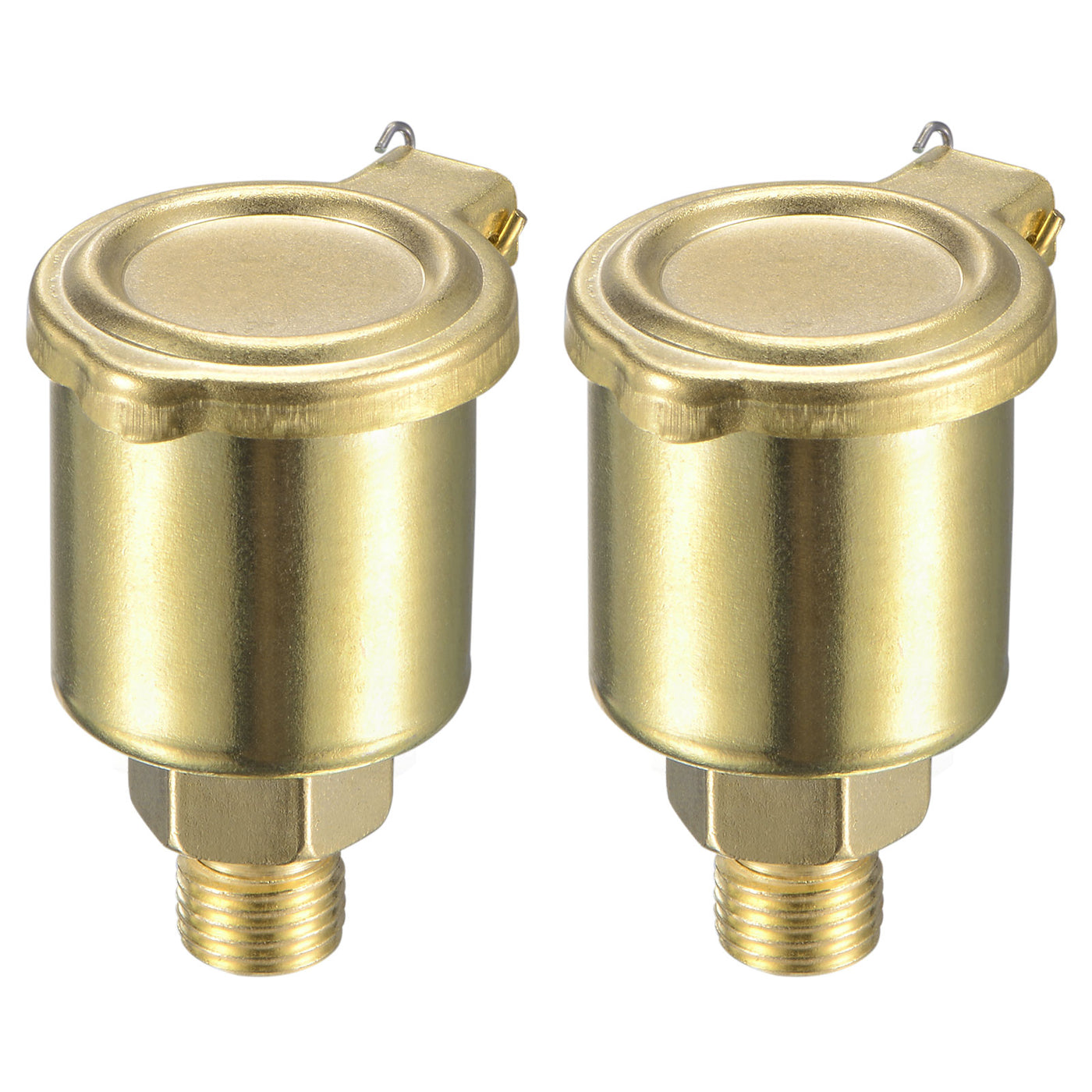 Harfington Spring Grease Oil Cup Cap M10x1 Male Thread 6ml Copper Plating Machine Parts 2Pcs