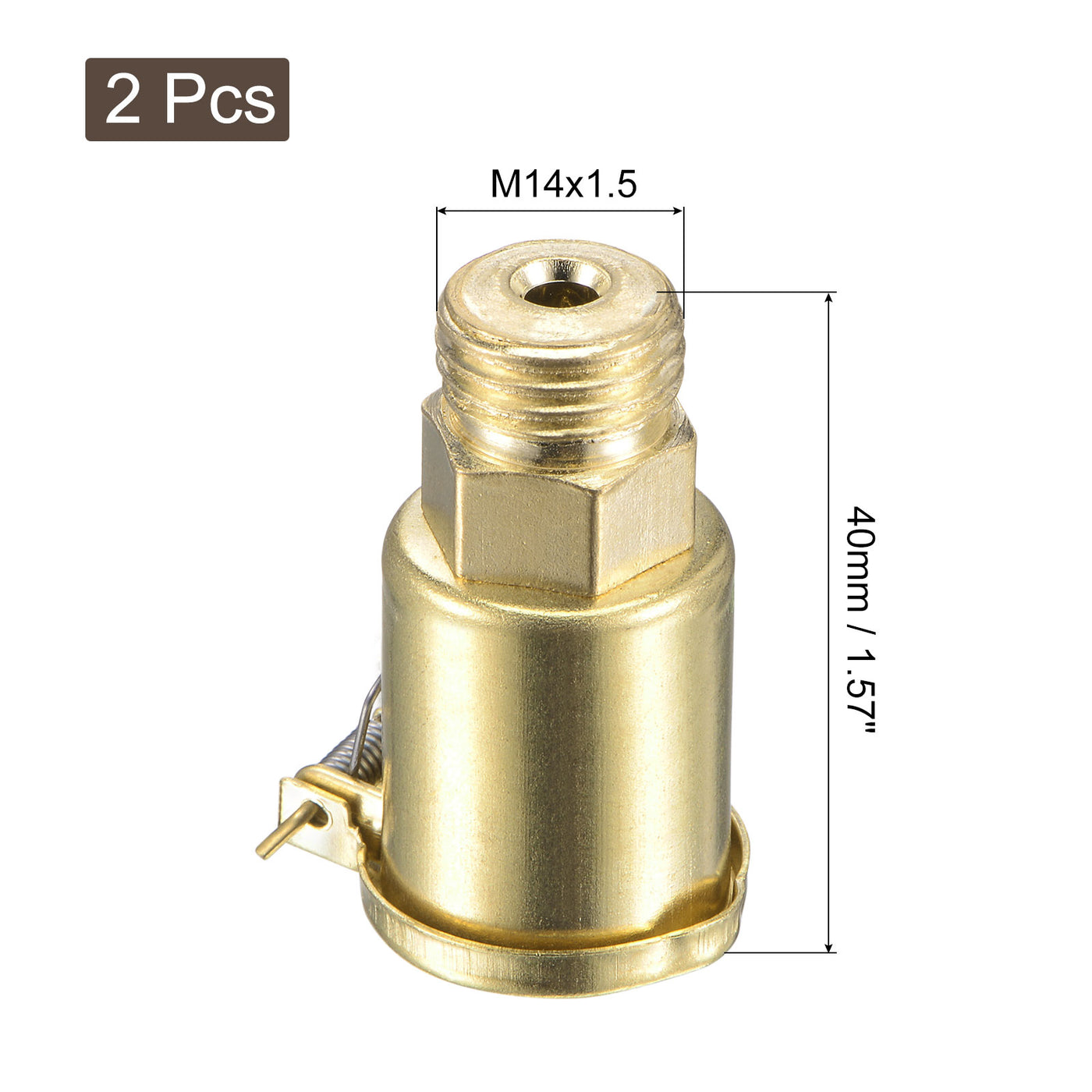 Harfington Spring Grease Oil Cup Cap M14x1.5 Male Thread 3ml Copper Plating Machine Parts 2Pcs