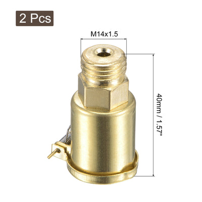 Harfington Spring Grease Oil Cup Cap M14x1.5 Male Thread 3ml Copper Plating Machine Parts 2Pcs