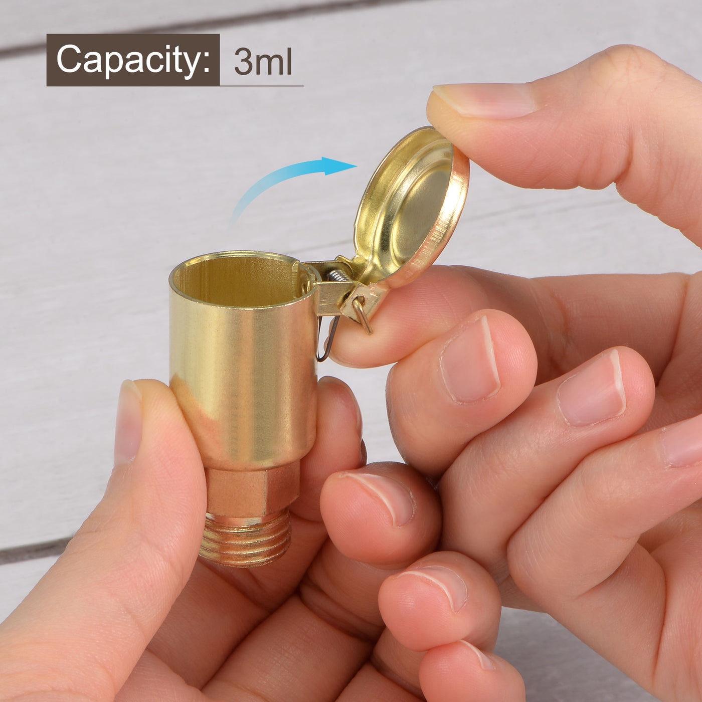 Harfington Spring Grease Oil Cup Cap M14x1.5 Male Thread 3ml Copper Plating Machine Parts 2Pcs