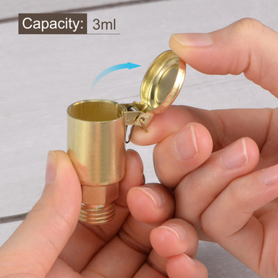 Harfington Spring Grease Oil Cup Cap M14x1.5 Male Thread 3ml Copper Plating Machine Parts 2Pcs