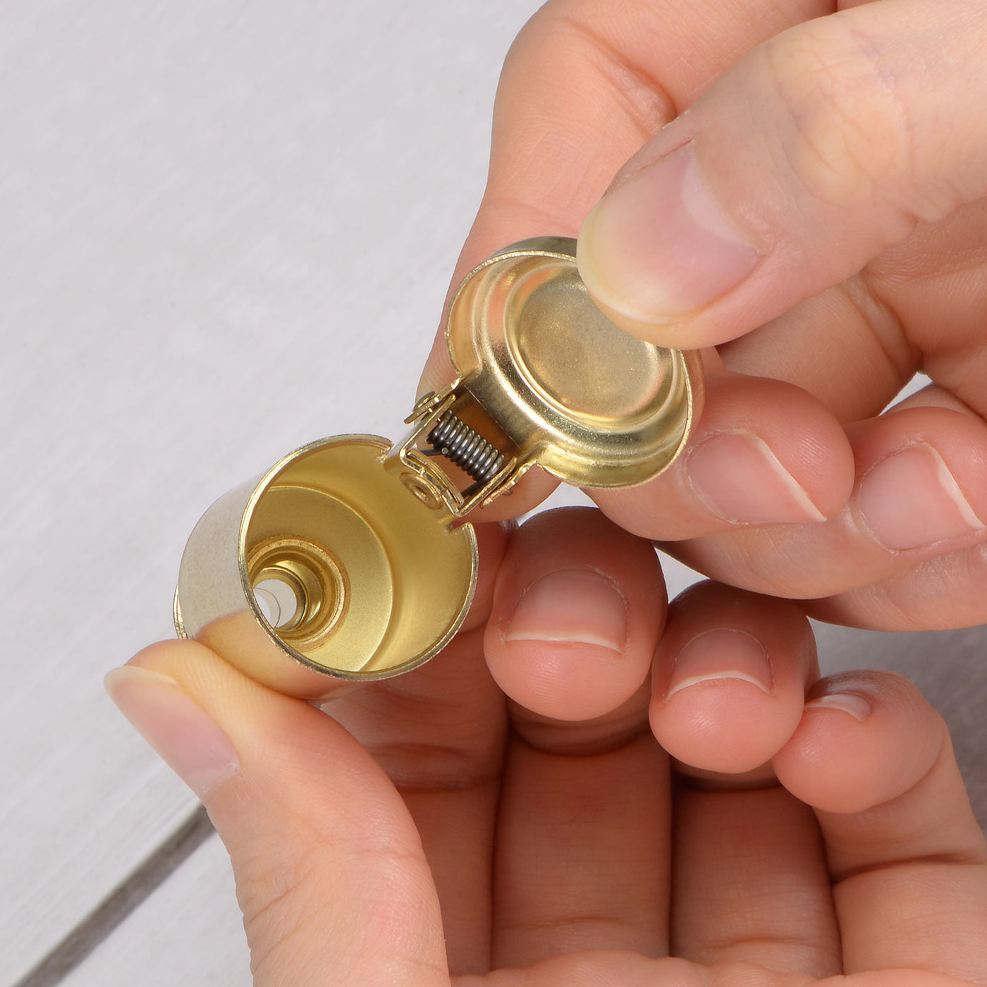 Harfington Spring Grease Oil Cup Cap M14x1.5 Male Thread 3ml Copper Plating Machine Parts 2Pcs