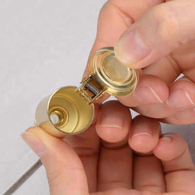 Harfington Spring Grease Oil Cup Cap M14x1.5 Male Thread 3ml Copper Plating Machine Parts 2Pcs