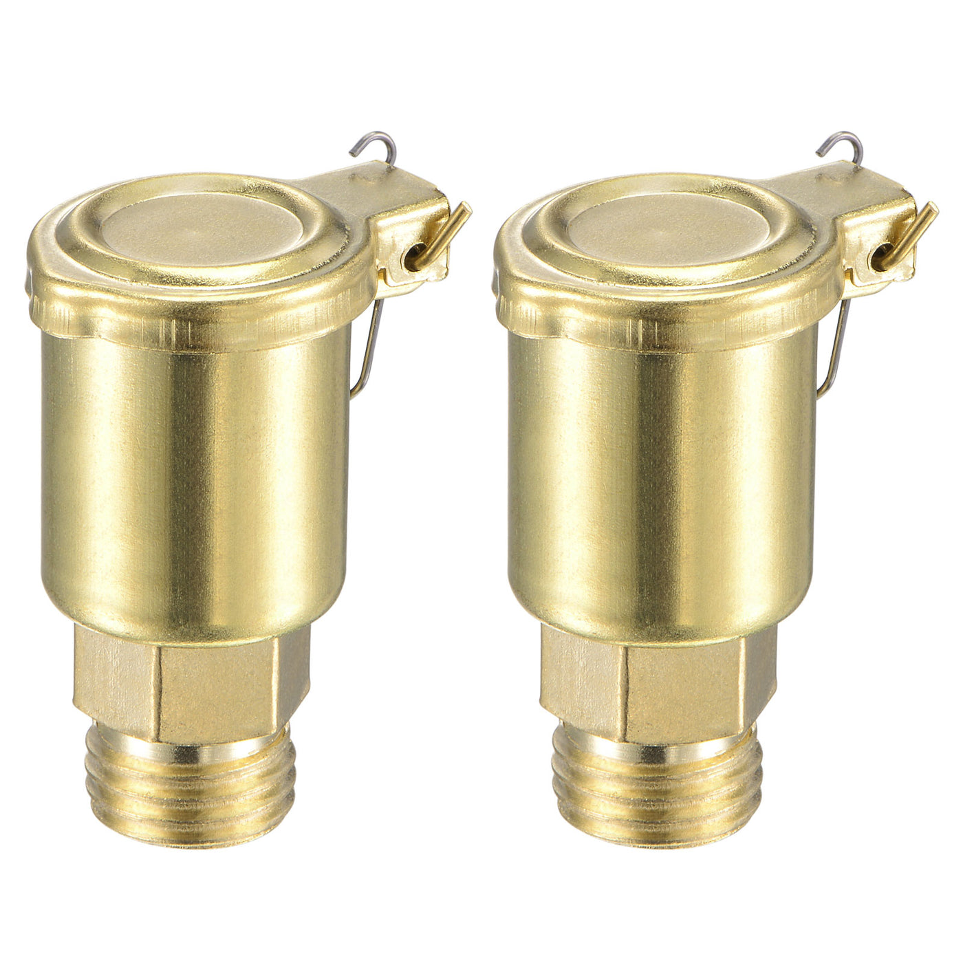 Harfington Spring Grease Oil Cup Cap M14x1.5 Male Thread 3ml Copper Plating Machine Parts 2Pcs
