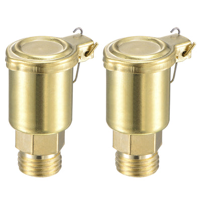 Harfington Spring Grease Oil Cup Cap M14x1.5 Male Thread 3ml Copper Plating Machine Parts 2Pcs