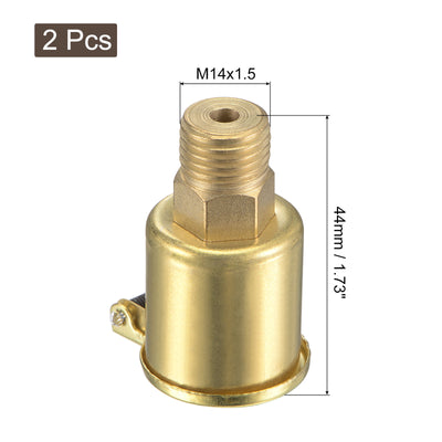 Harfington Spring Grease Oil Cup Cap M14x1.5 Male Thread 6ml Copper Plating Machine Parts 2Pcs