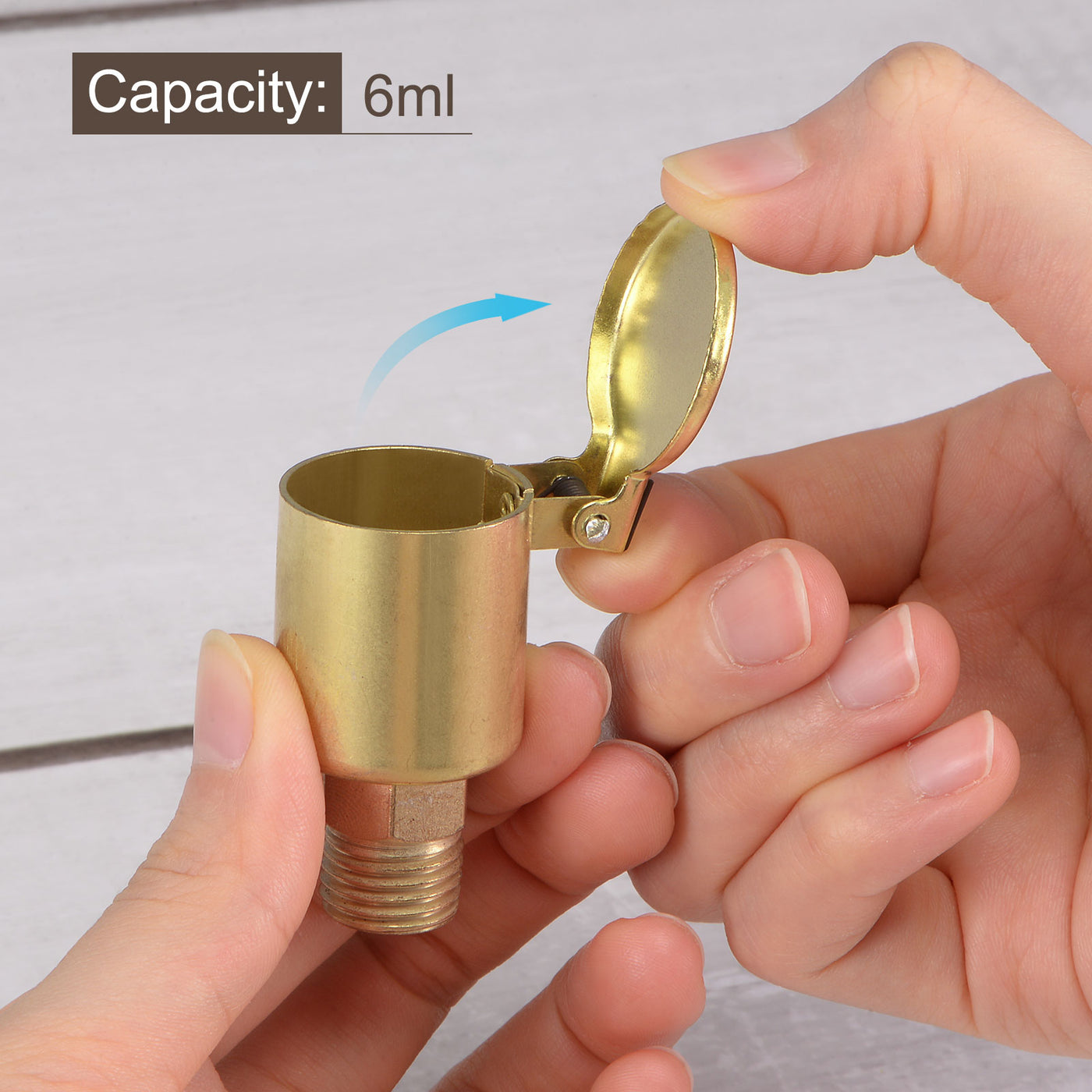 Harfington Spring Grease Oil Cup Cap M14x1.5 Male Thread 6ml Copper Plating Machine Parts 2Pcs