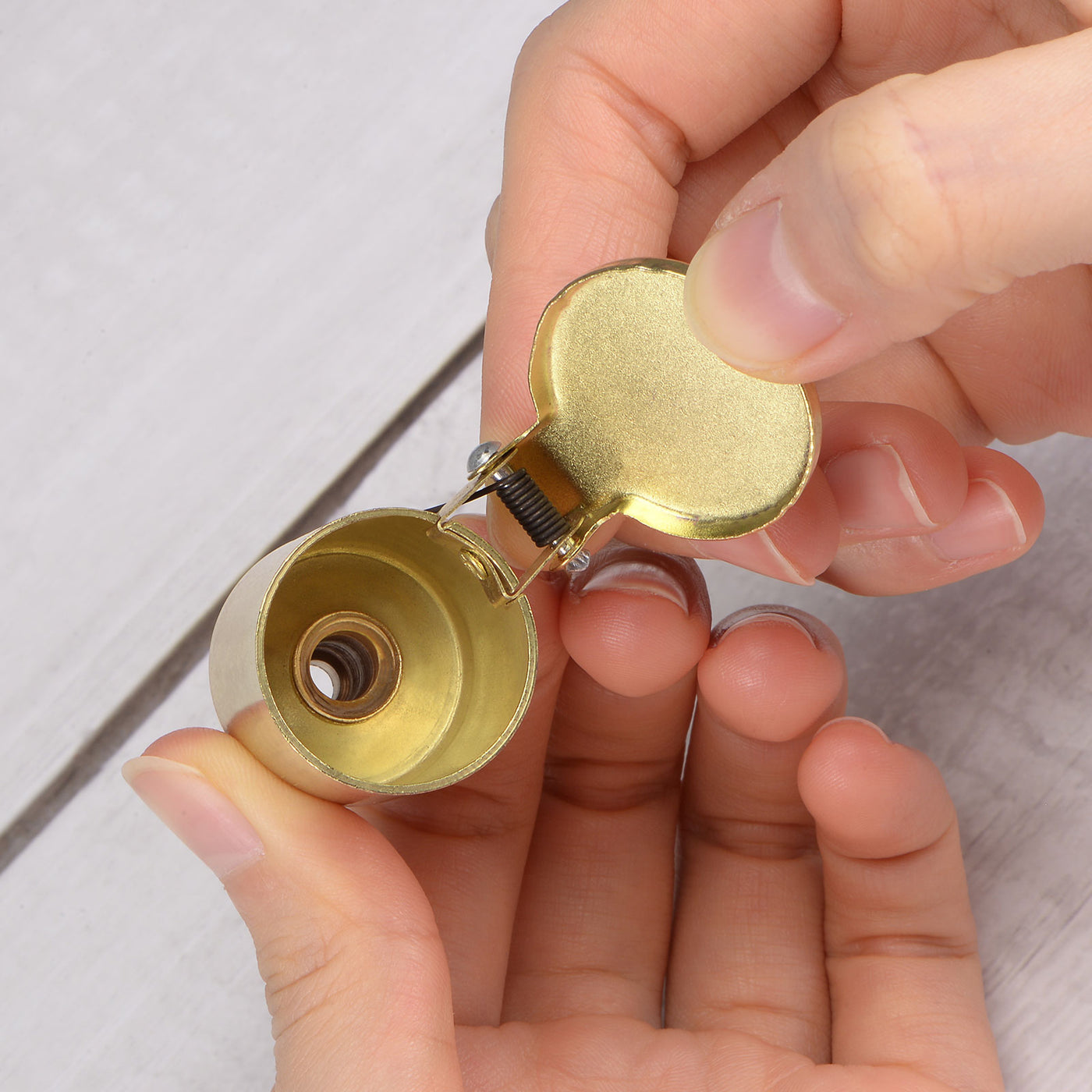 Harfington Spring Grease Oil Cup Cap M14x1.5 Male Thread 6ml Copper Plating Machine Parts 2Pcs