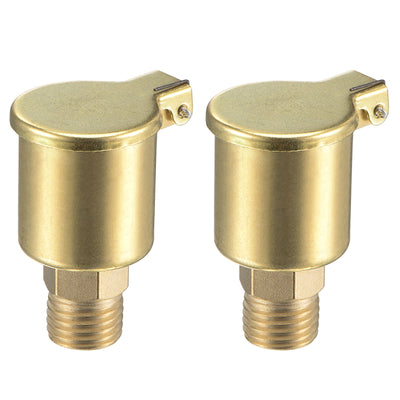 Harfington Spring Grease Oil Cup Cap M14x1.5 Male Thread 6ml Copper Plating Machine Parts 2Pcs