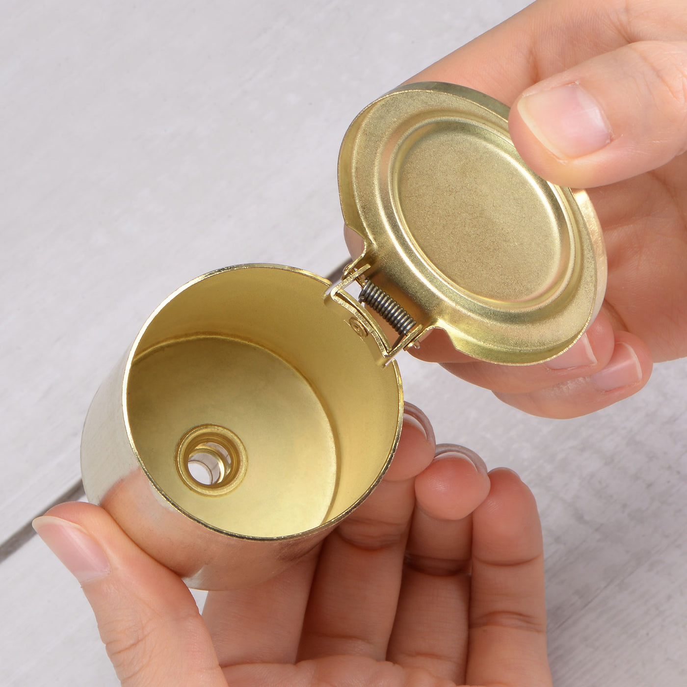 Harfington Spring Grease Oil Cup Cap M14x1.5 Male Thread 50ml Copper Plating Machine Parts 2Pcs