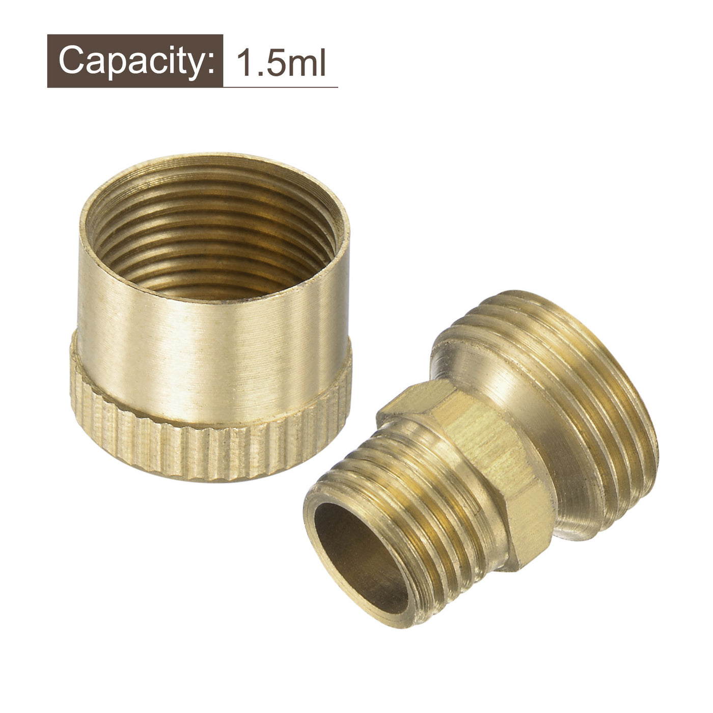 Harfington Grease Oil Cup Cap M10x1 Male Thread 1.5ml Brass Machine Parts 2Pcs