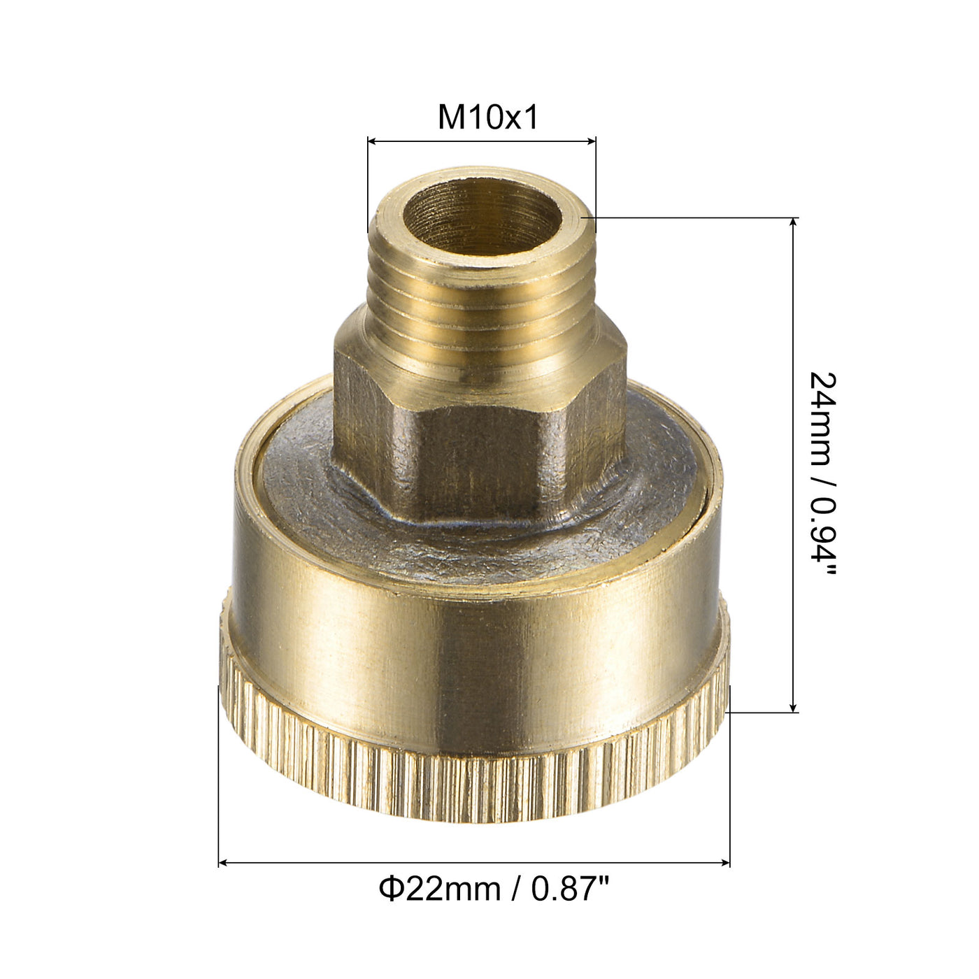 Harfington Grease Oil Cup Cap M8x1 Male Thread 3ml Brass Machine Parts