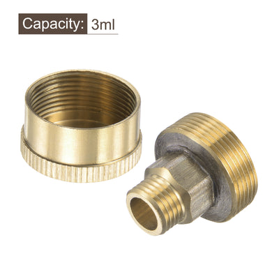 Harfington Grease Oil Cup Cap M8x1 Male Thread 3ml Brass Machine Parts