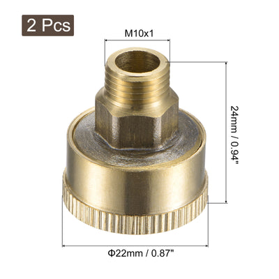 Harfington Grease Oil Cup Cap M10x1 Male Thread 3ml Brass Machine Parts 2Pcs