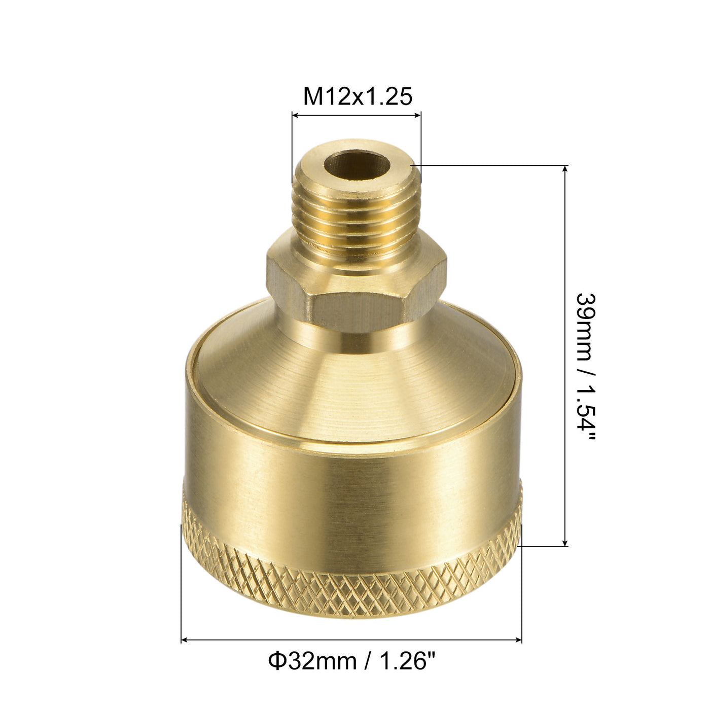 Harfington Grease Oil Cup Cap M12x1.25 Male Thread 12ml Brass Machine Parts